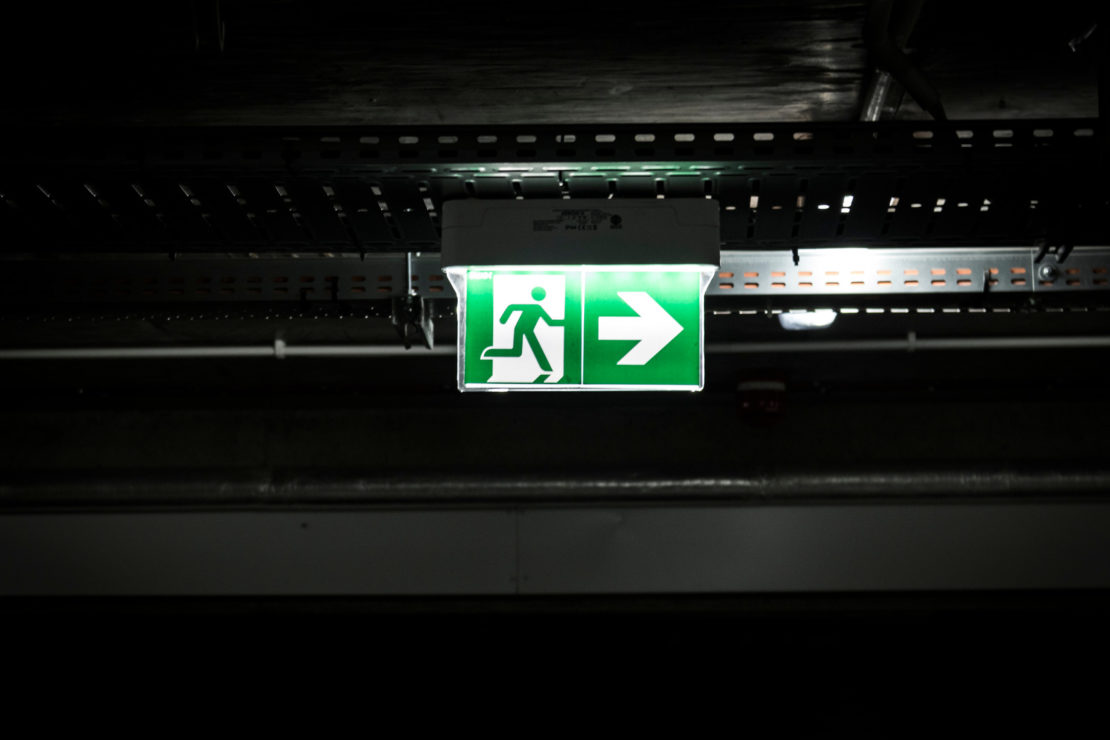 Canva - Green and White Exit Way Sign